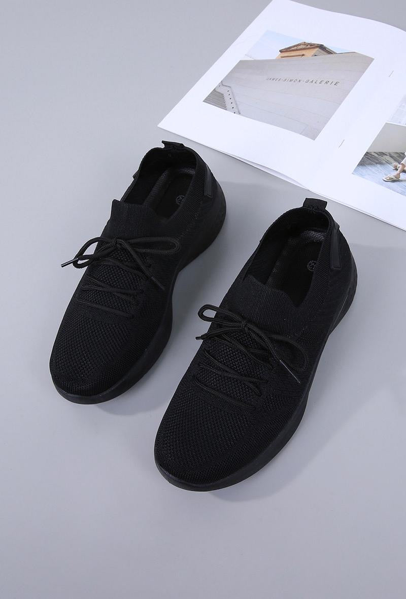 Baskets Élastiques Noires Ultra Confort