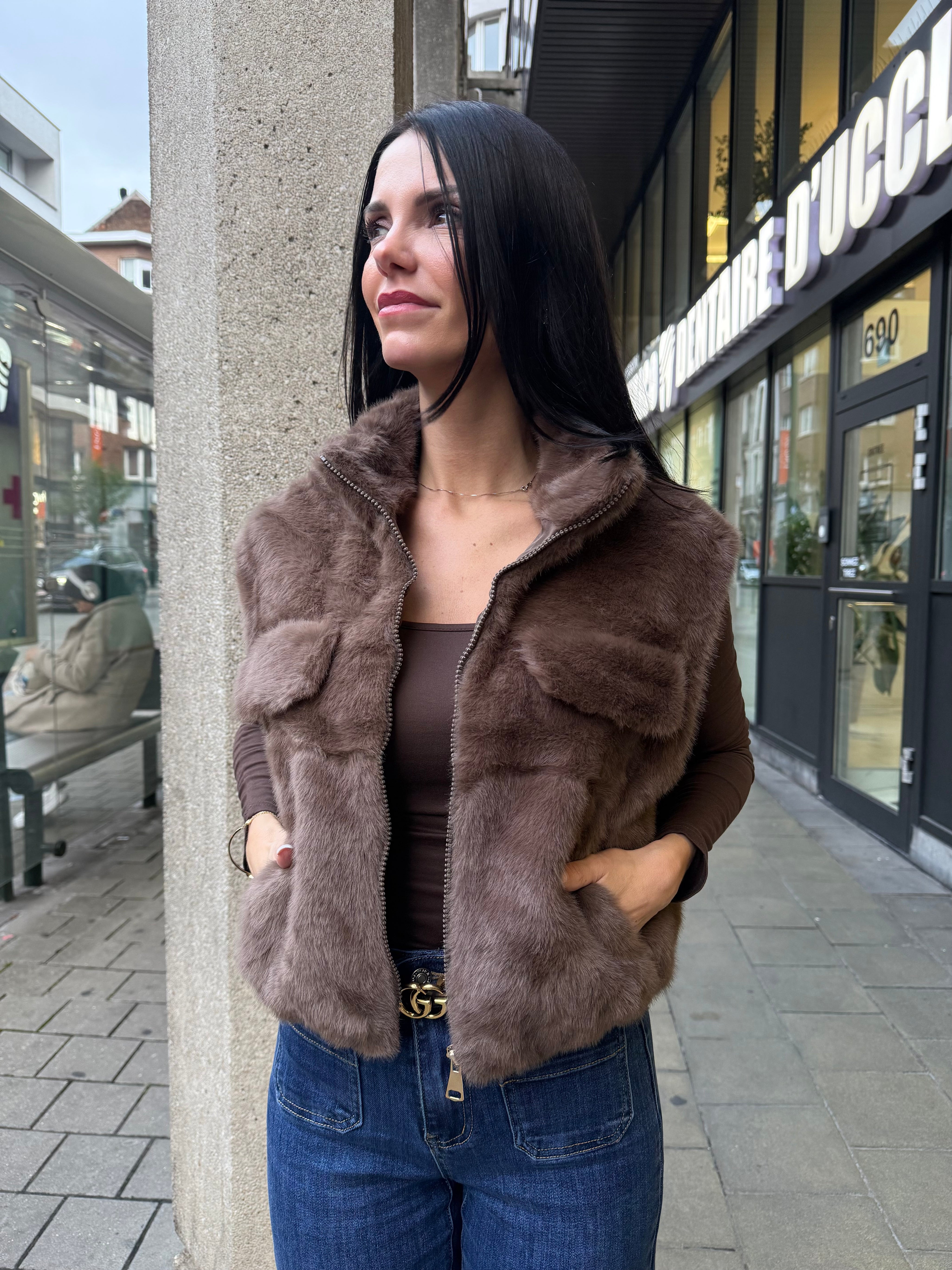 Gilet sans manches - taupe