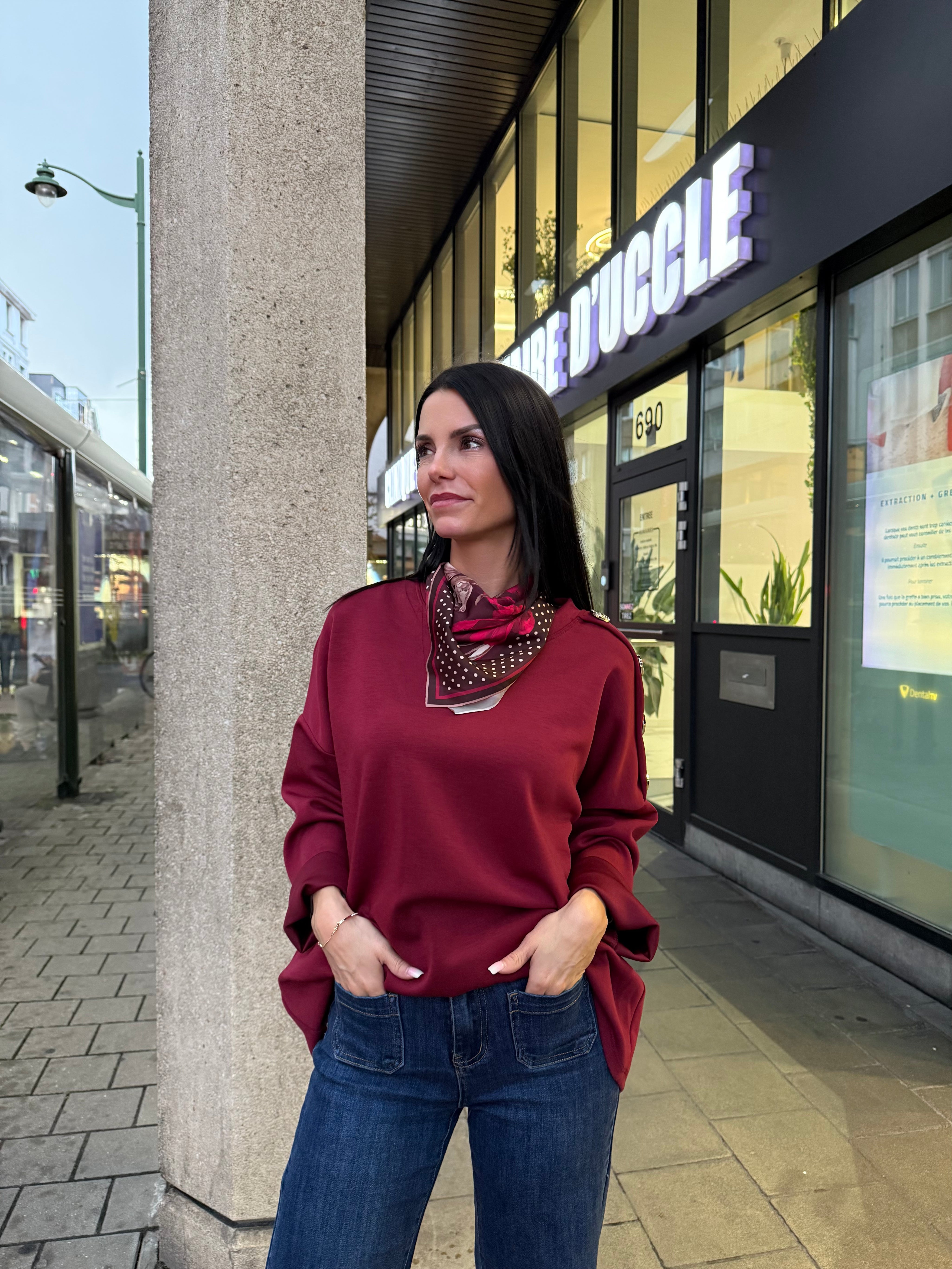 Pull Écharpe - Lisa Bordeaux
