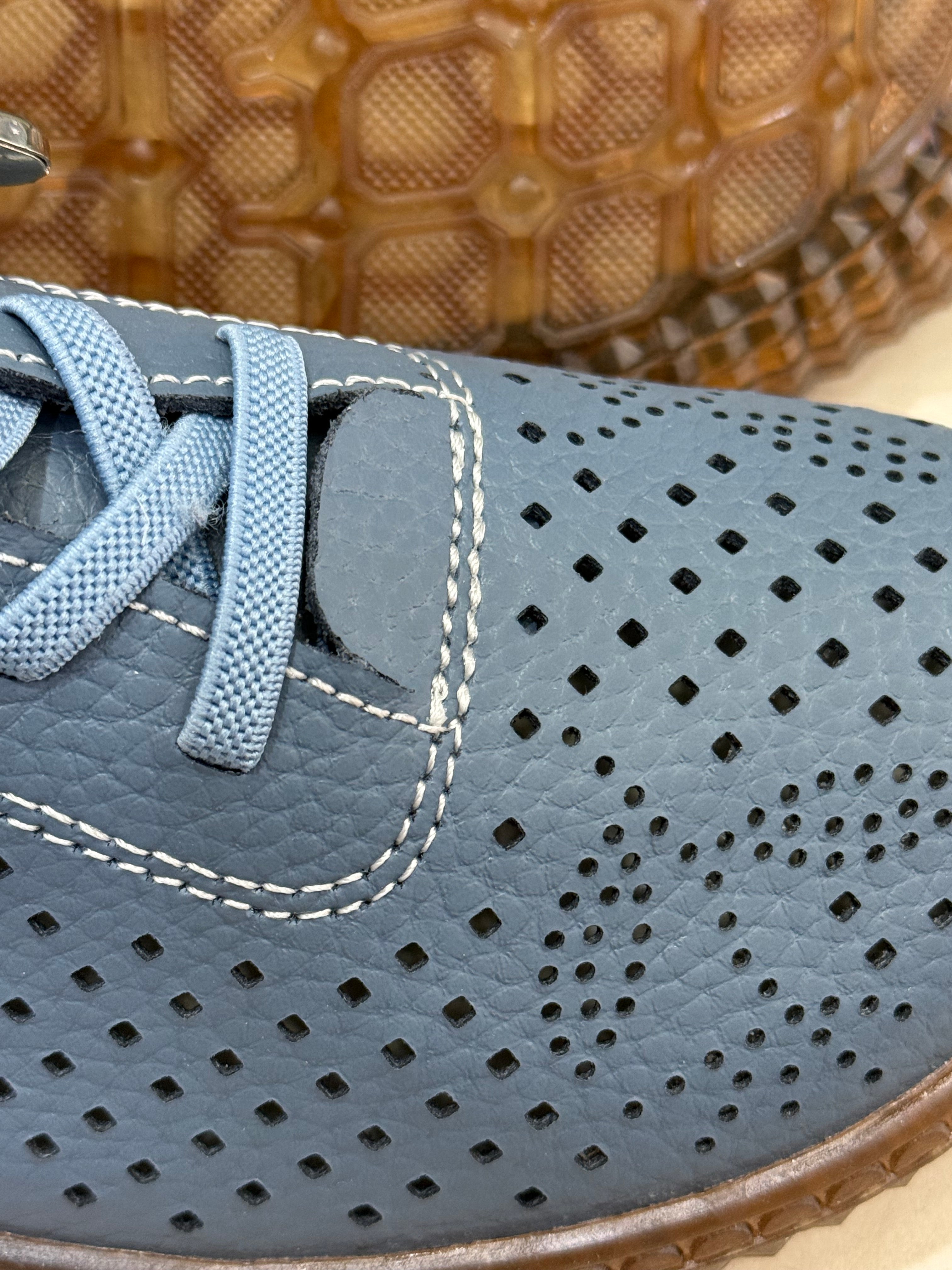 Basket cuir 5161 bleu