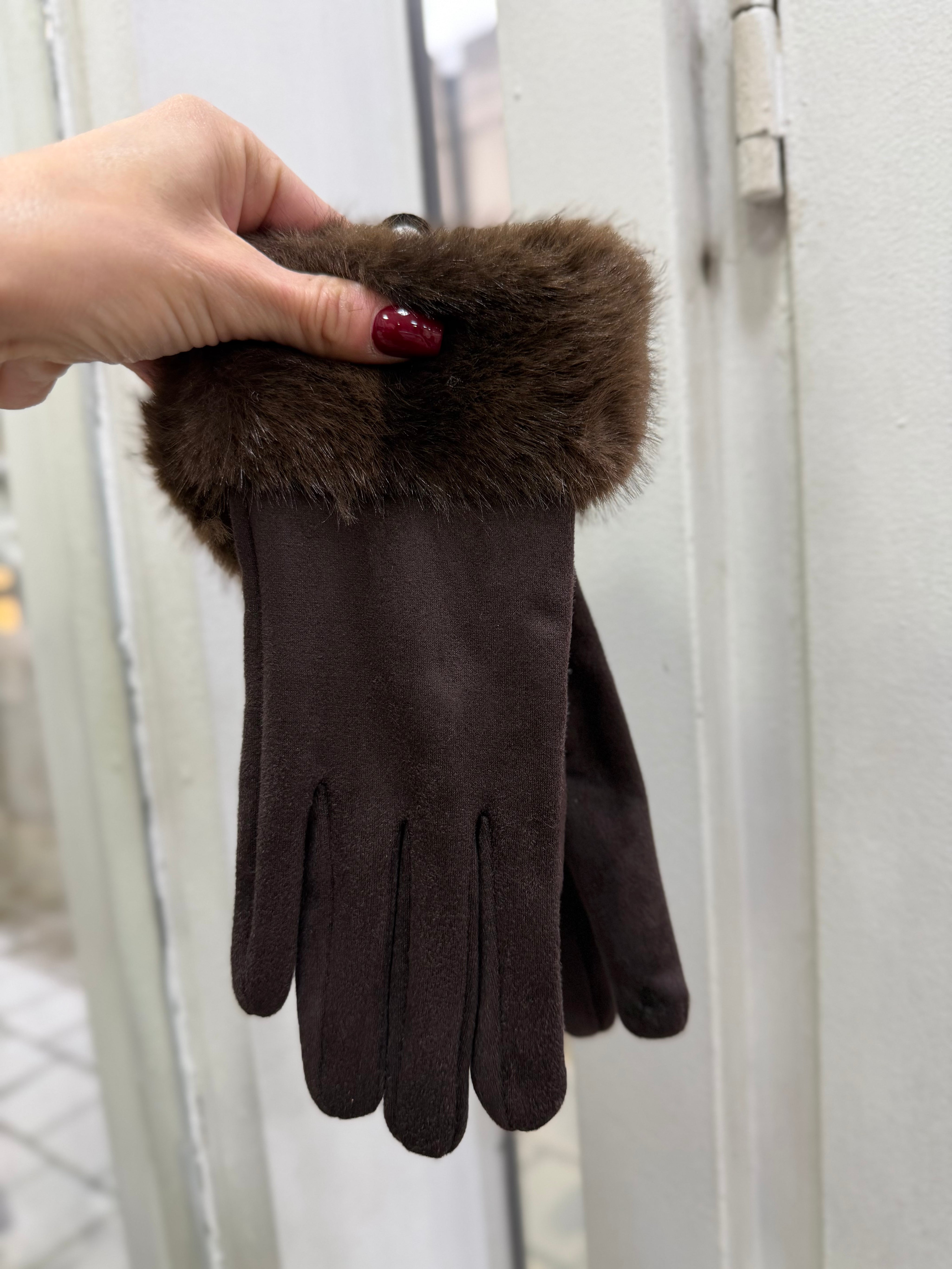 Gants en fausse fourrure