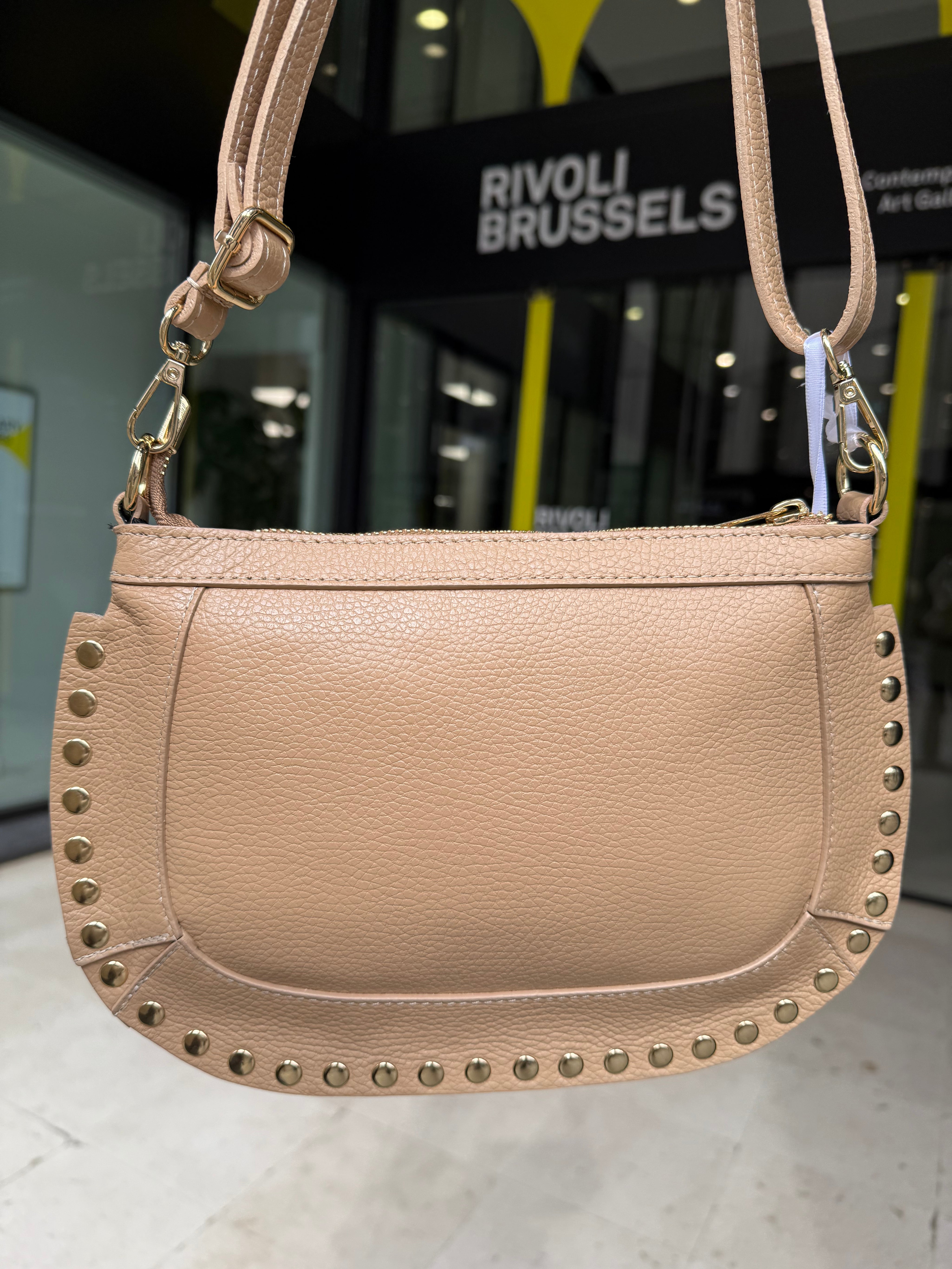 Sac en cuir véritable à clous