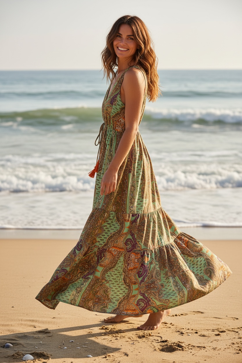 Robe bohème imprimée