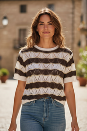 Pull en maille - chocolat