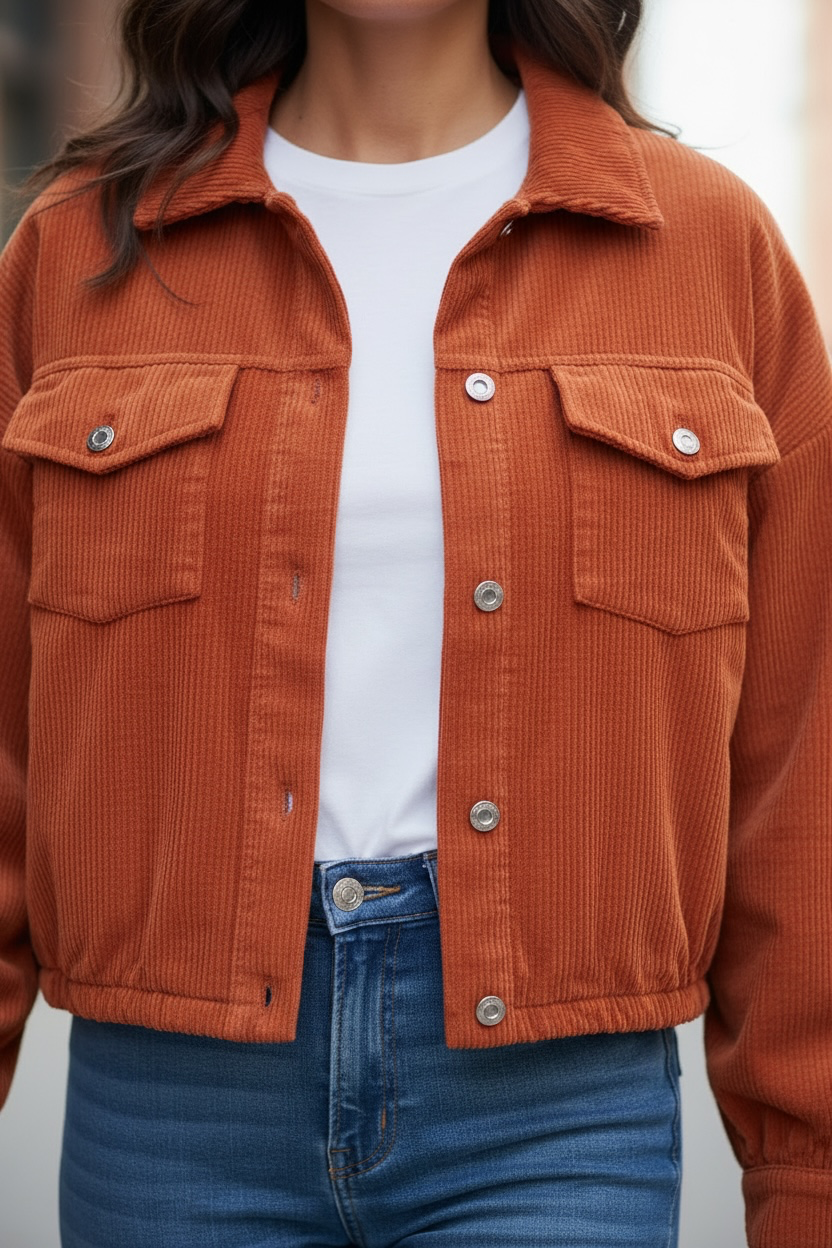 Veste velours - brique