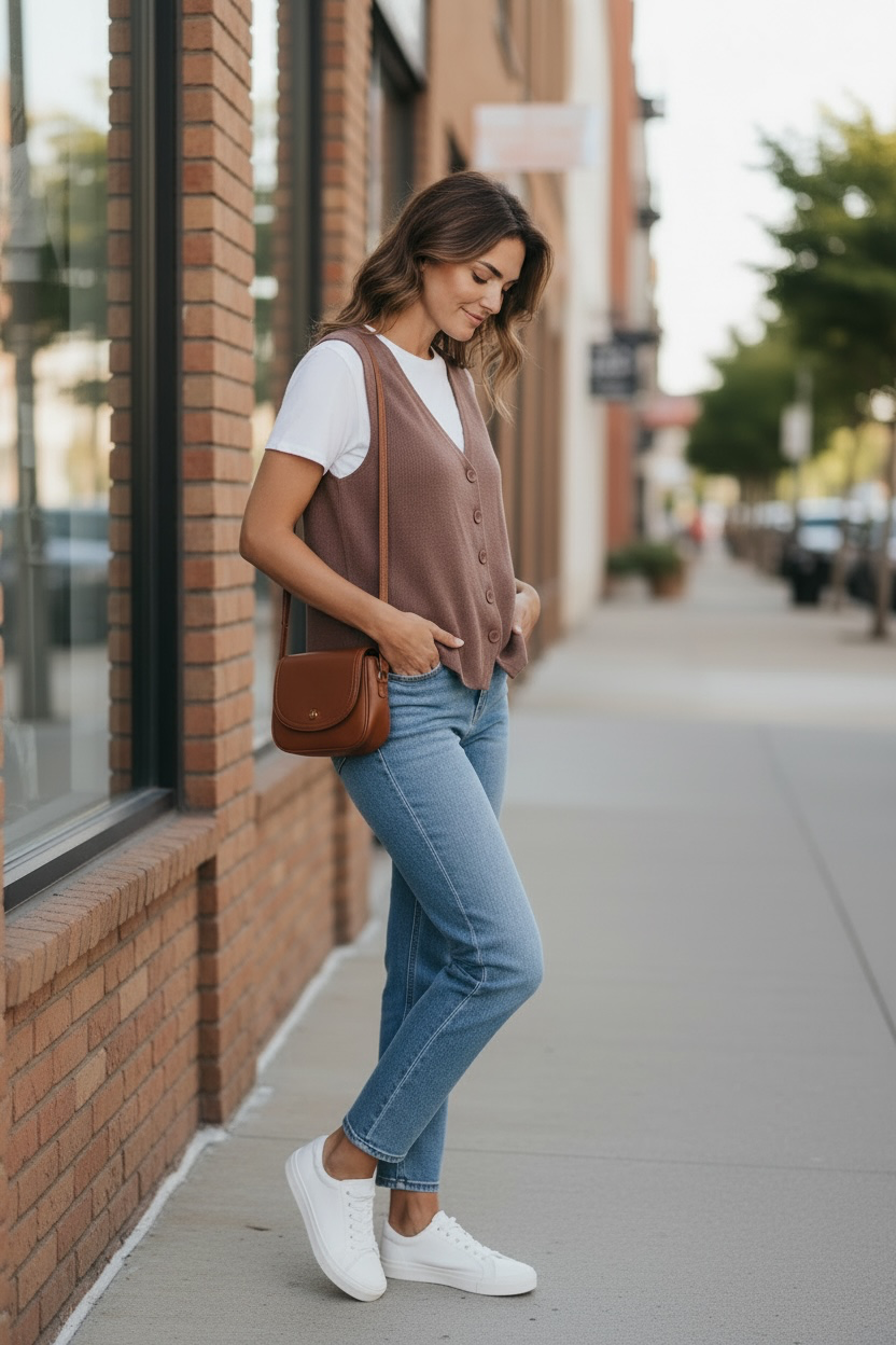 Gilet sans manches - chocolat