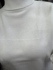 Col roulé lurex - blanc