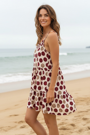 Robe à pois - bordeaux