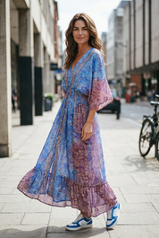 Robe Soléa - bleu & mauve