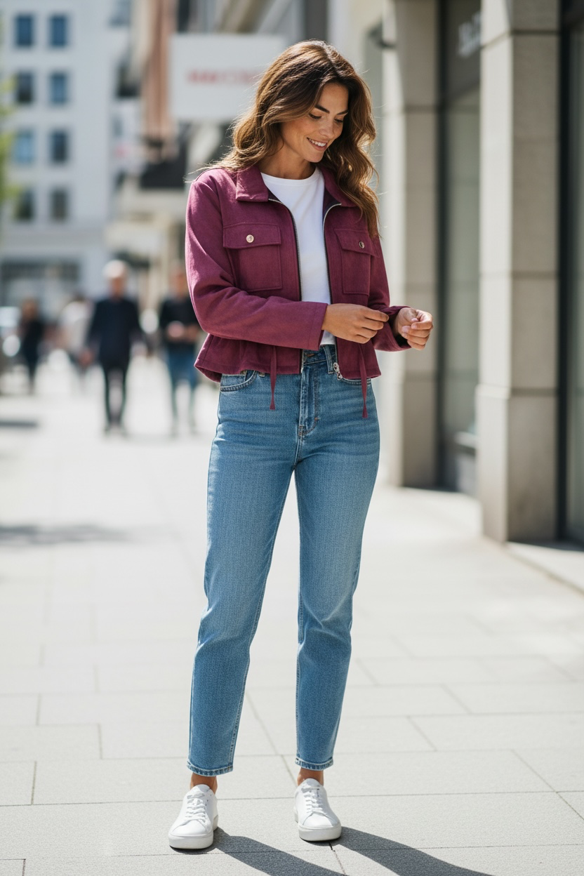 Veste en daim - bordeaux