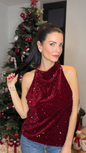 Top halter - Bordeaux