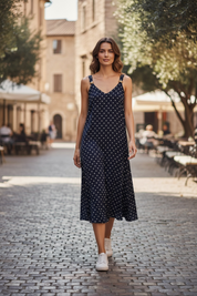 Robe à pois - marine