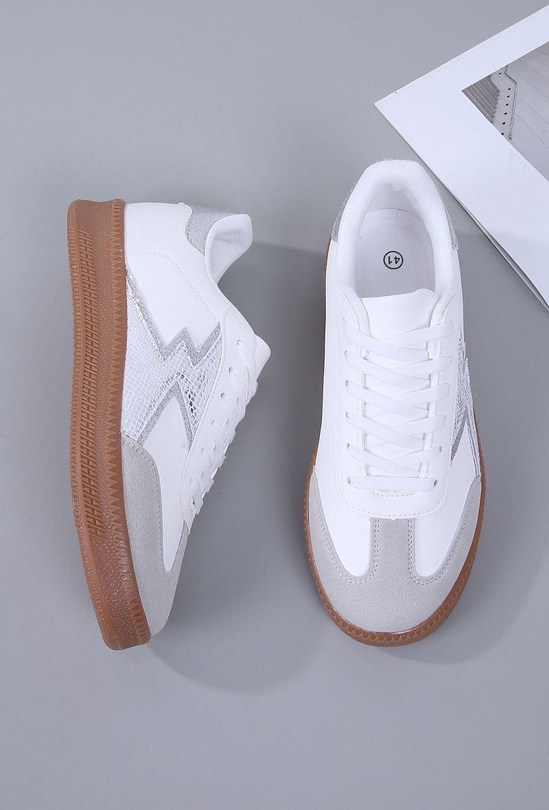 Baskets Blanches avec Semelle Gomme