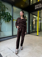 Ensemble Milano Chocolat - velours lisse
