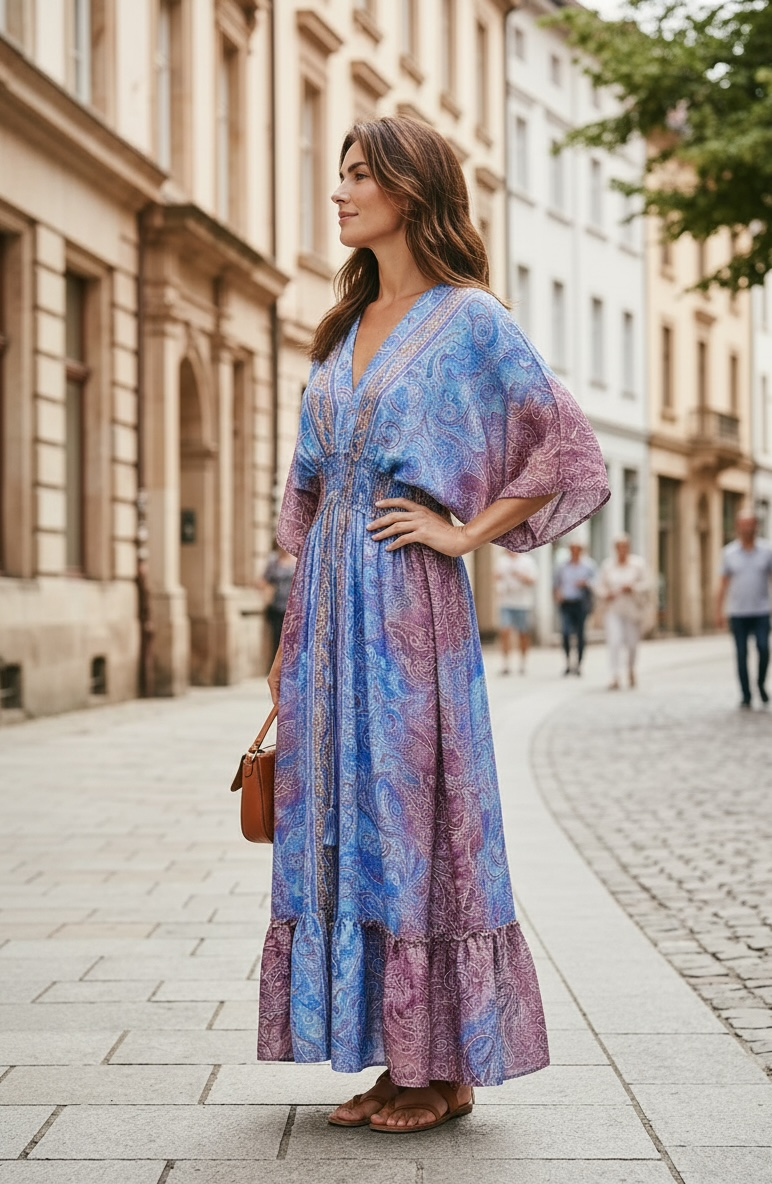 Robe Soléa - bleu & mauve