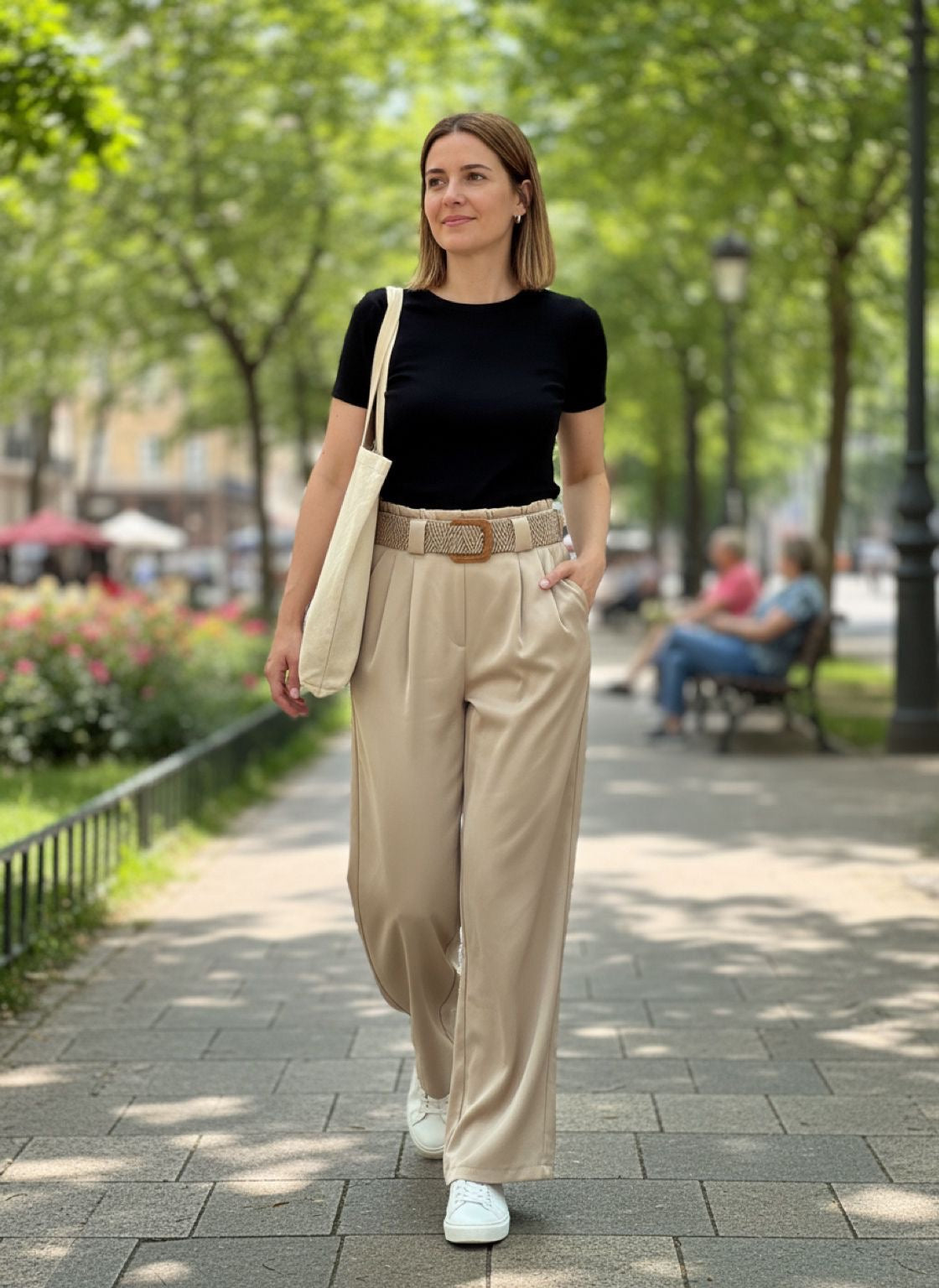 Pantalon satin chic - Gold