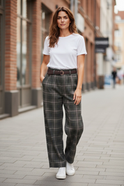 Pantalon à carreaux touché flanelle
