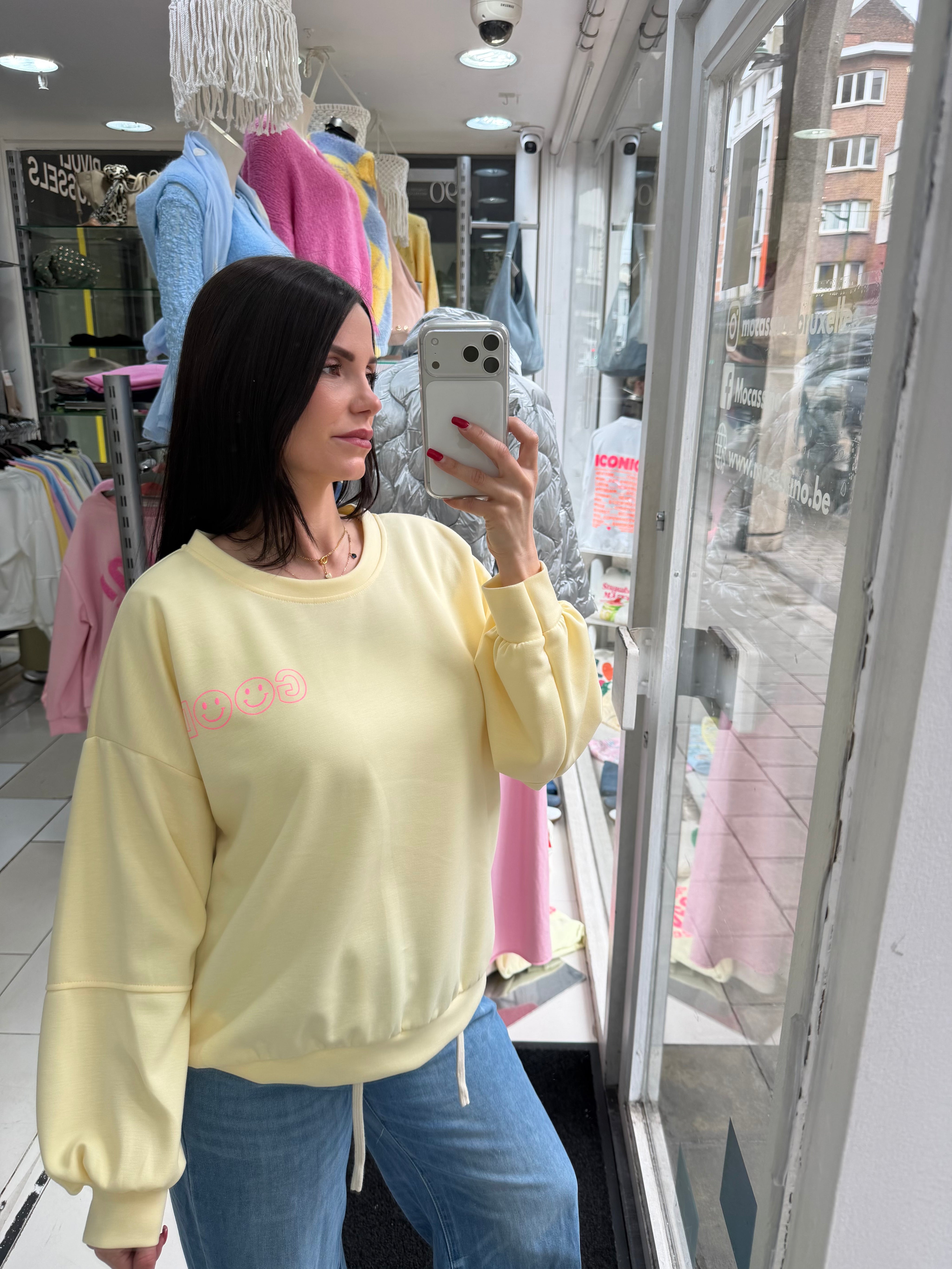 Sweat Good vibes - jaune