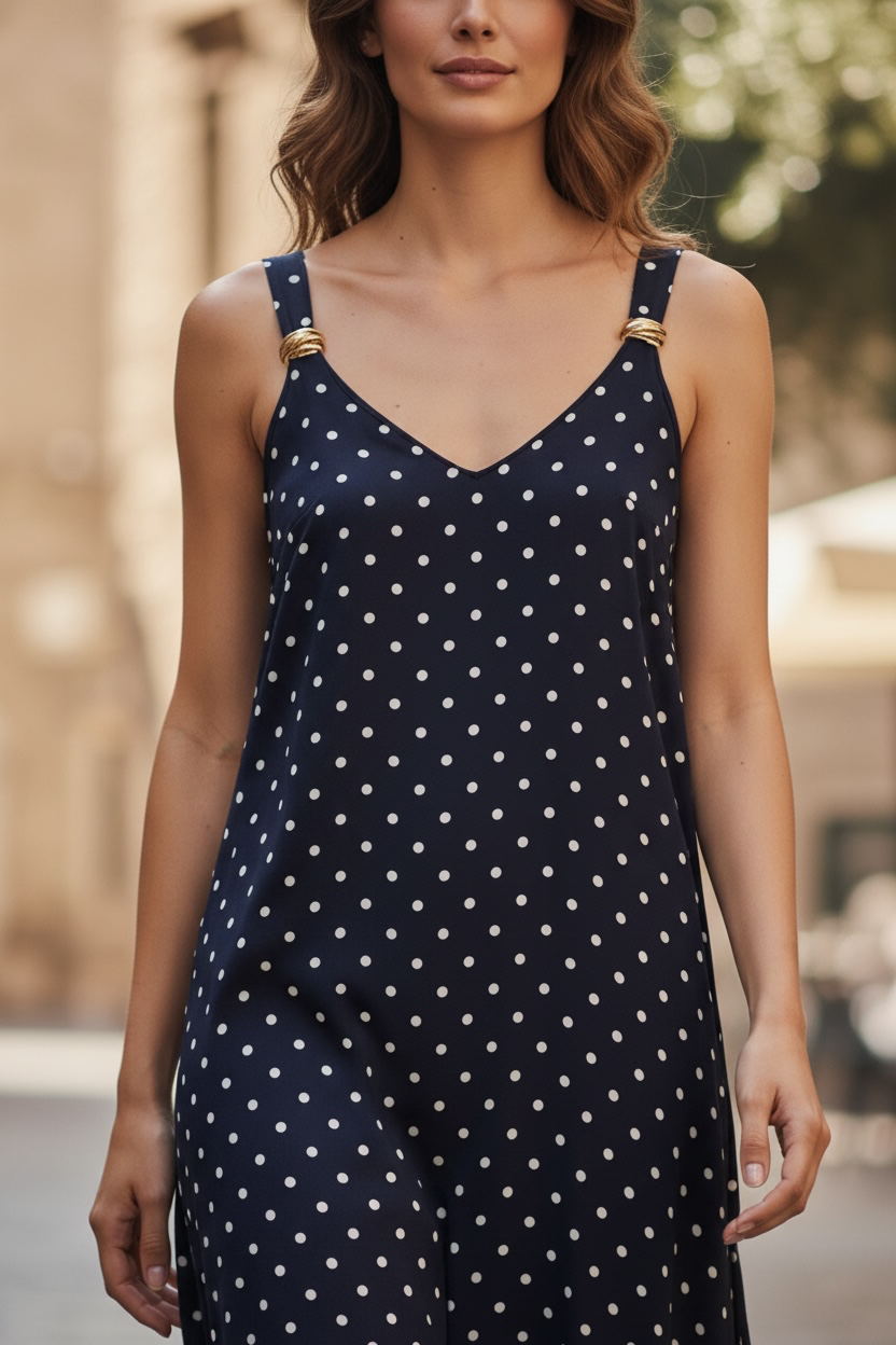 Robe à pois - marine