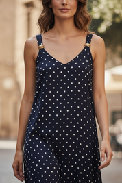 Robe à pois - marine