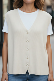 Gilet sans manches - crème