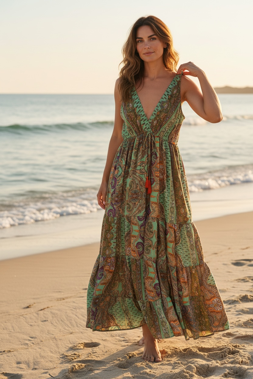 Robe bohème imprimée