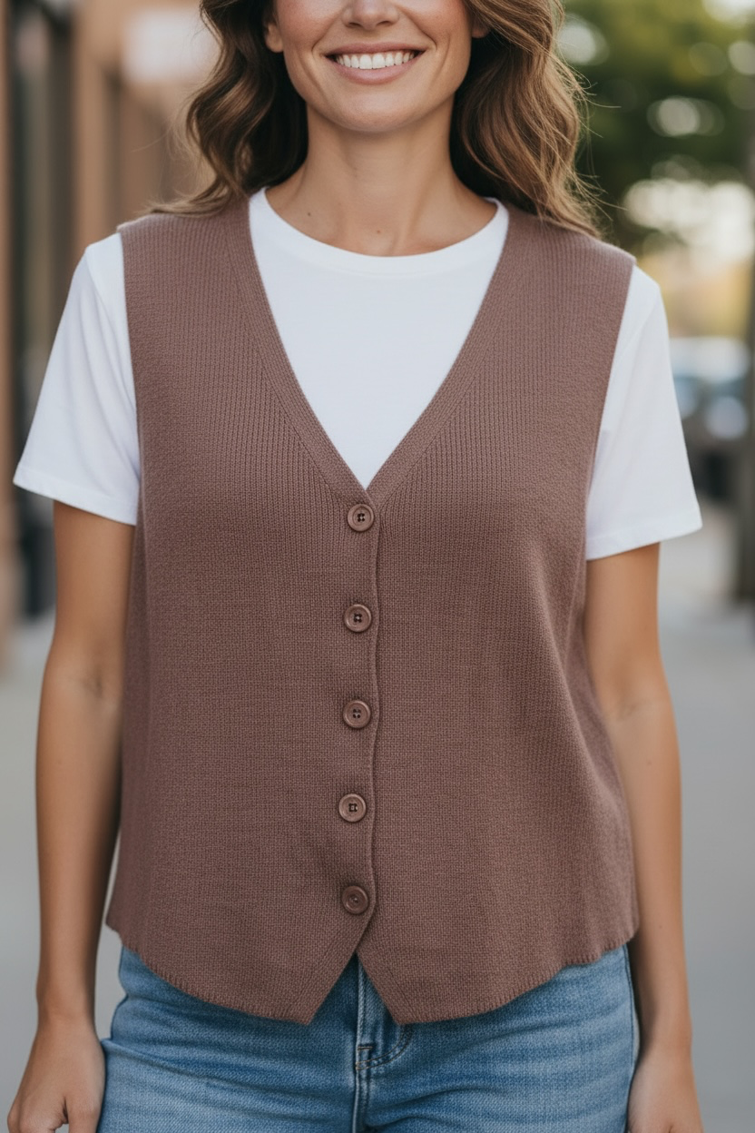 Gilet sans manches - chocolat