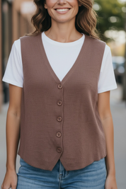 Gilet sans manches - chocolat