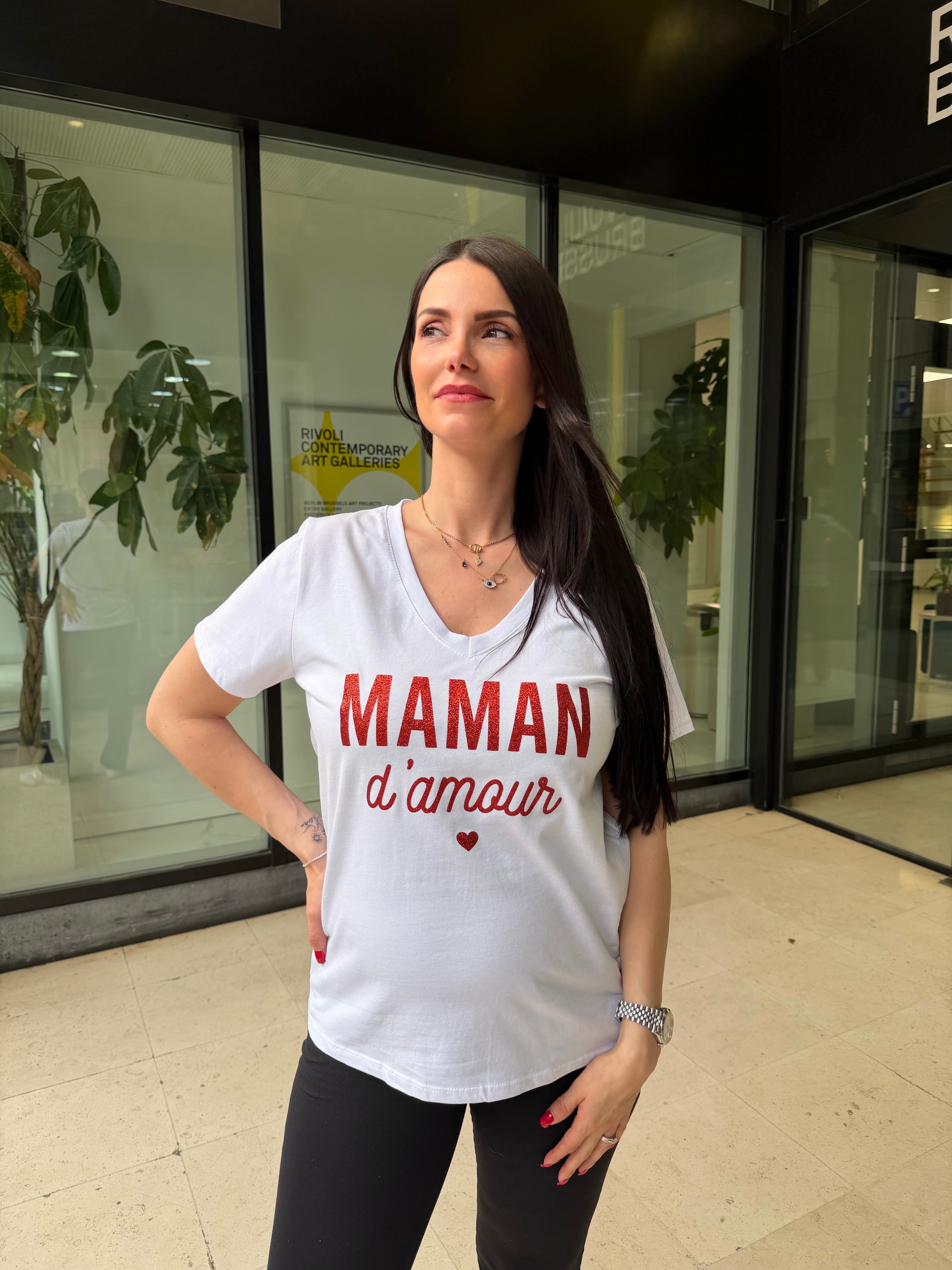 T-shirt « maman d’amour » rouge
