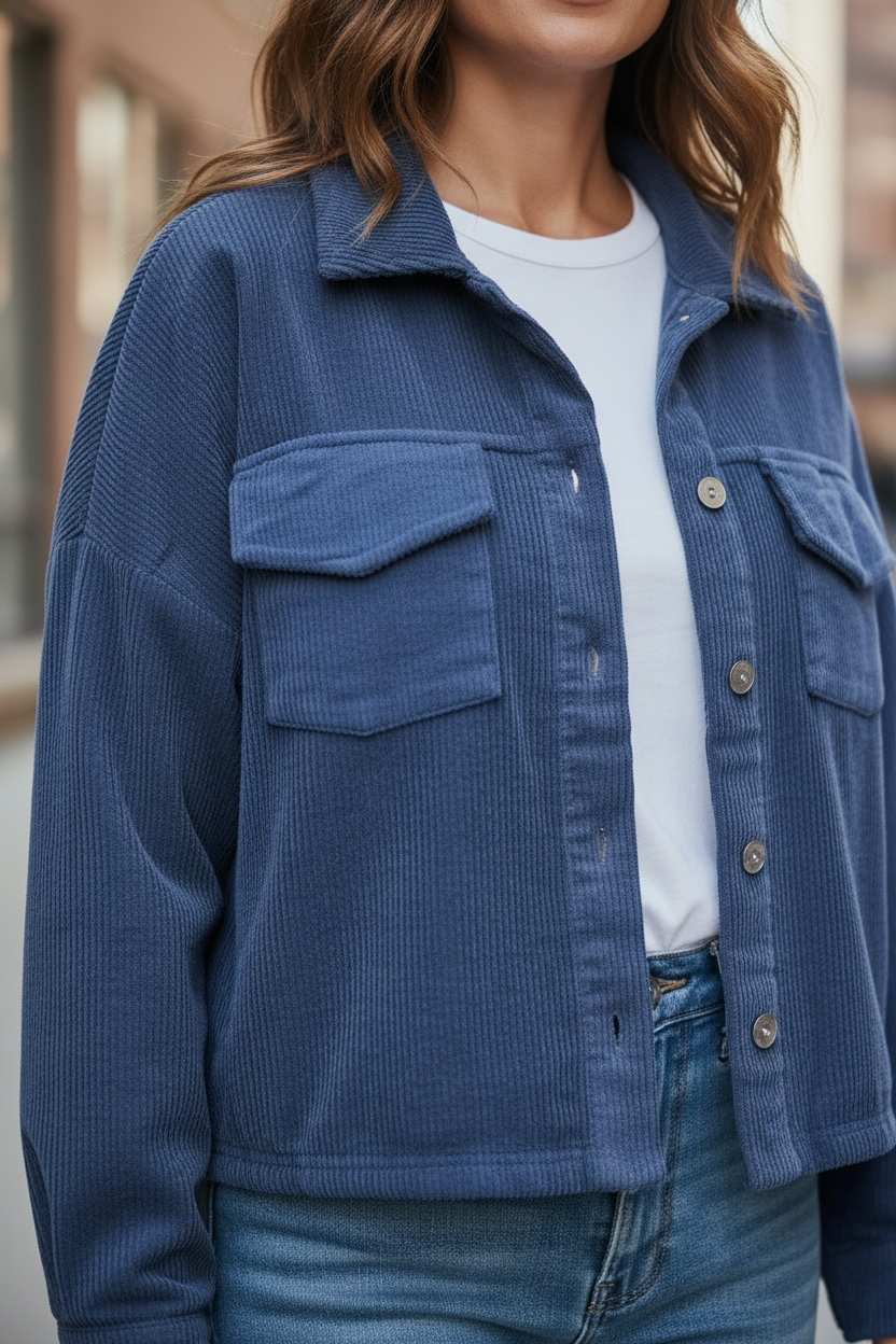 Veste en velours - marine