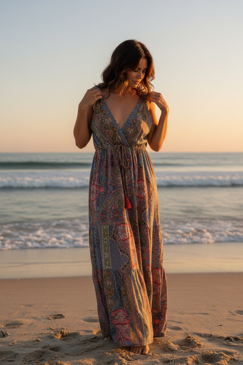 Robe bohème imprimée