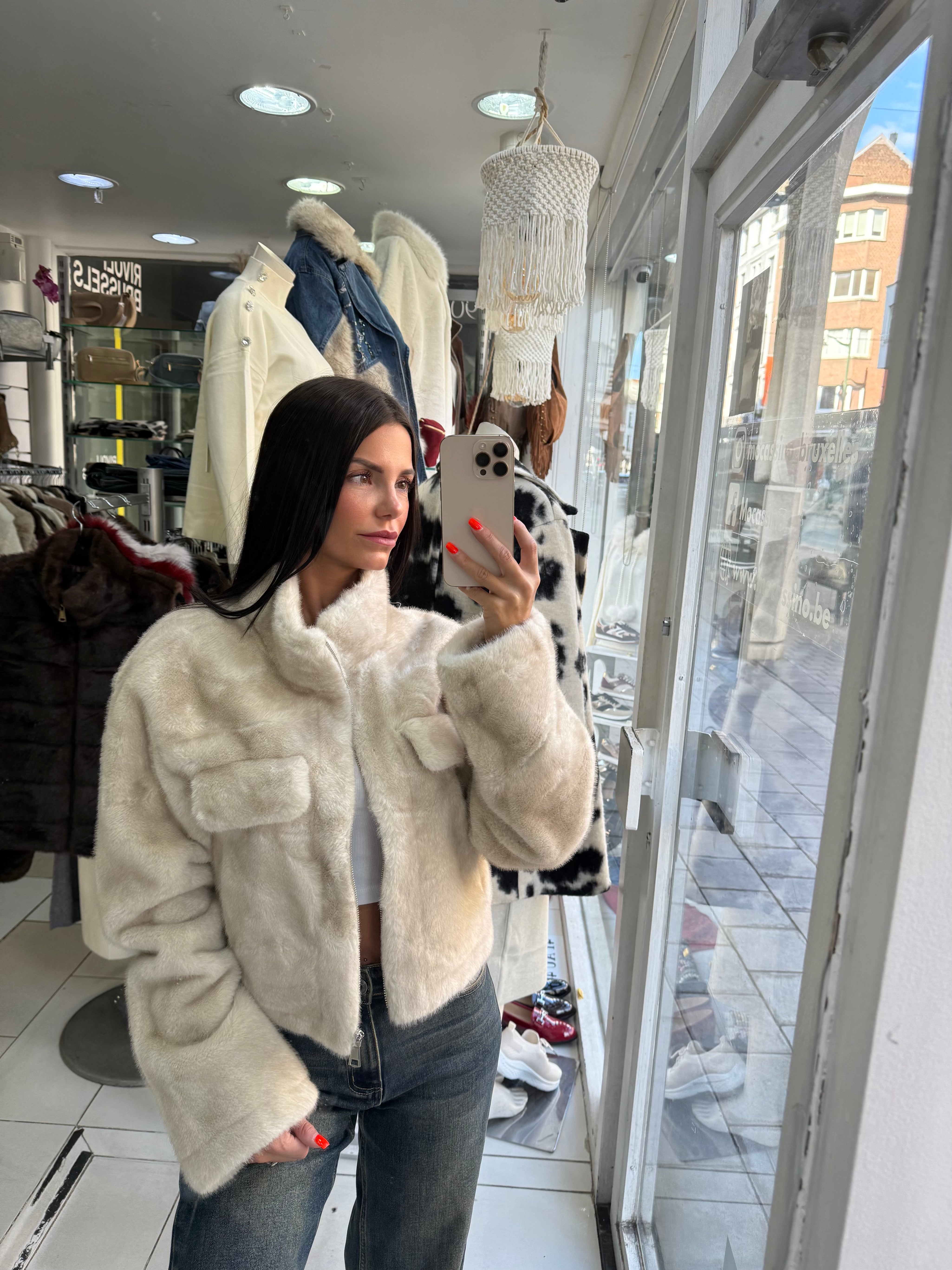Veste “Straight Cream Fur”
