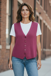 Gilet sans manches - framboise