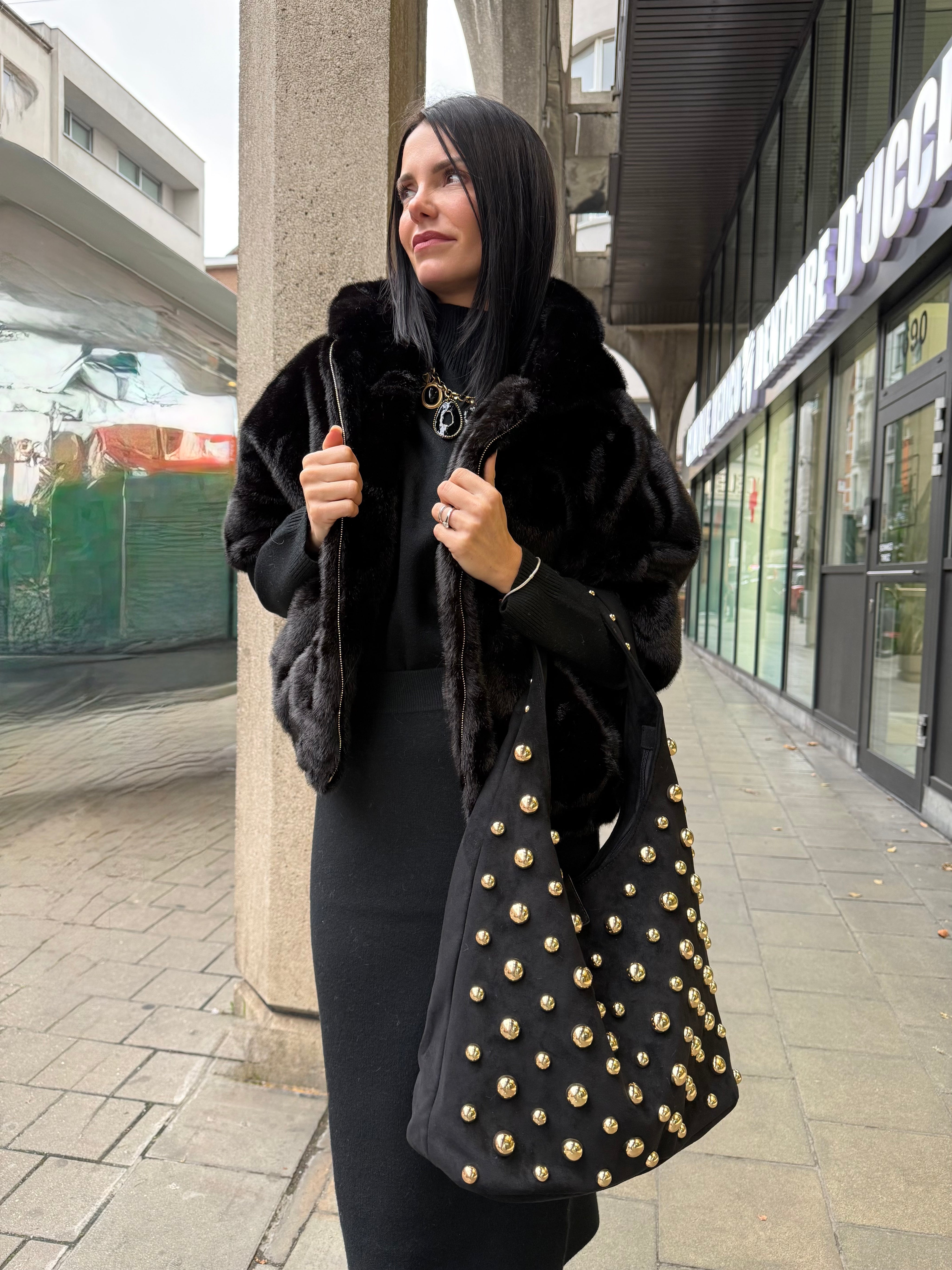 Sac “Galaxy Glam” – Noir & Détails Dorés