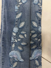Jeans BLUE BLOSSOM - Strass Édition