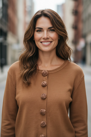 Pull boutons rose - Camel