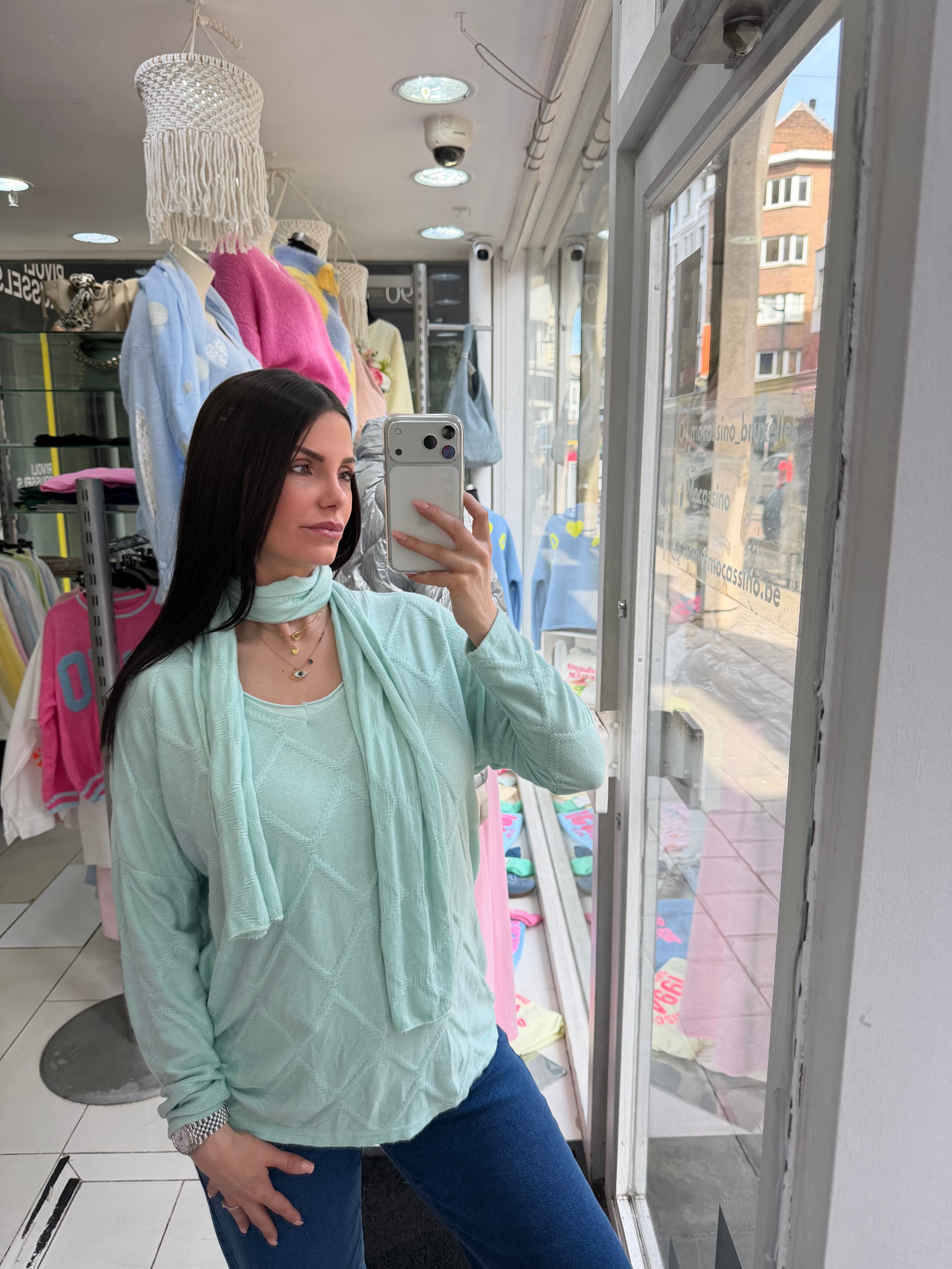 Pull écharpe - vert