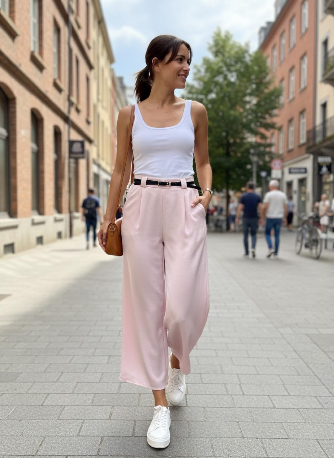 Pantalon satin - rose