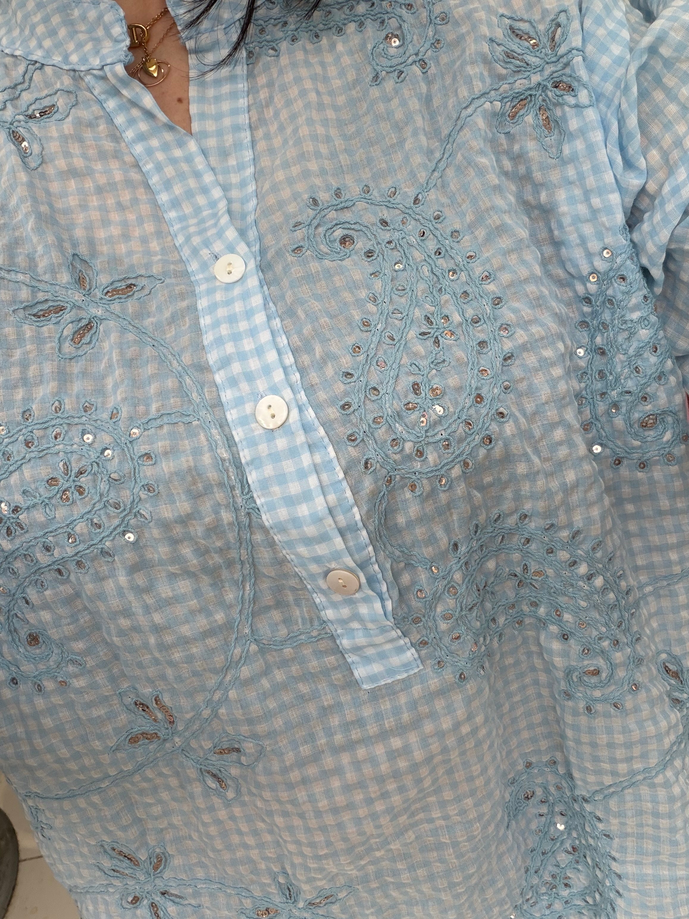 Chemise vichy - ciel