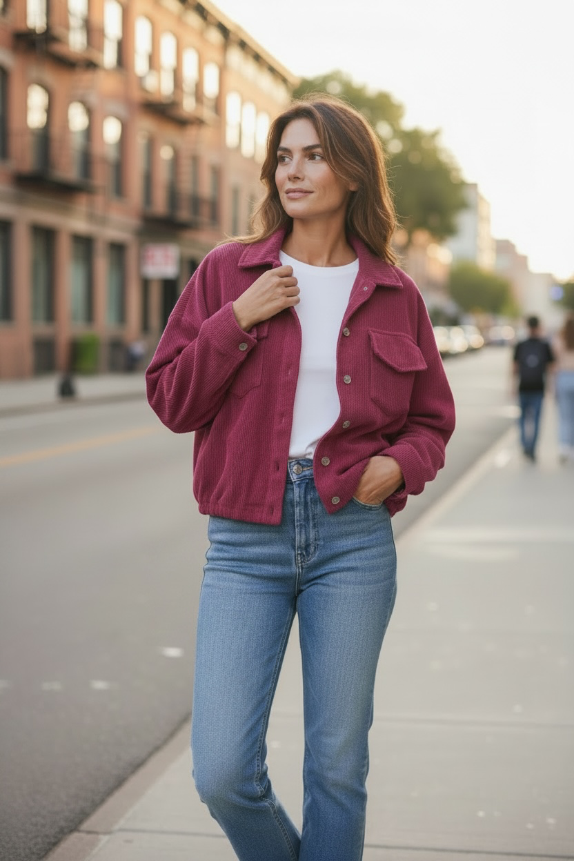 Veste en velours - Bordeau