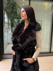 Veste sans manches fausse fourrure – Noir Intense