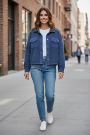 Veste en velours - marine
