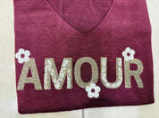 Pull Bordeaux AMOUR