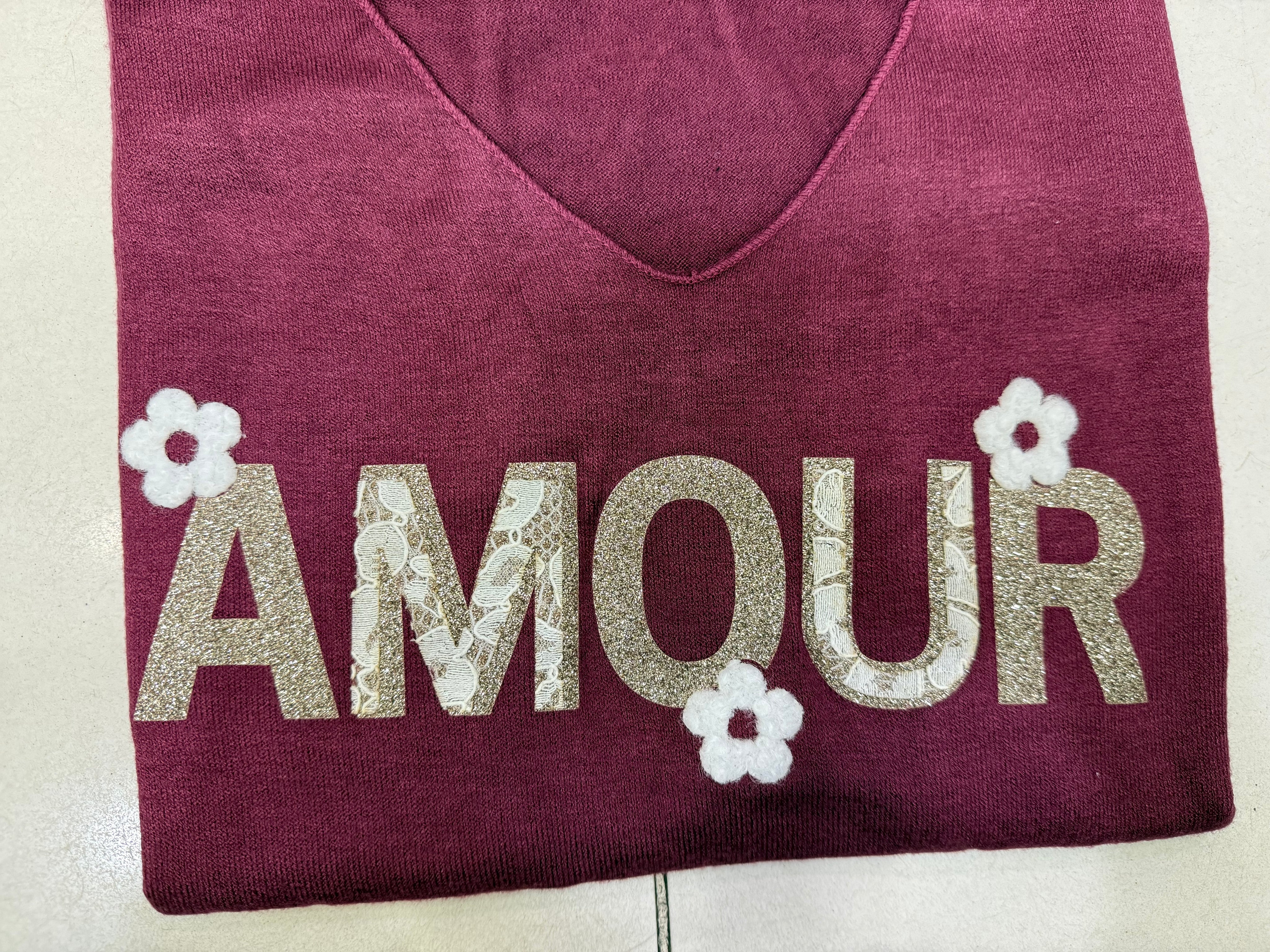 Pull Bordeaux AMOUR