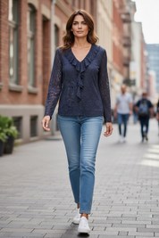 Blouse en dentelle - marine