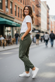 Pantalon velours côtelé - kaki