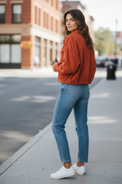 Veste velours - brique