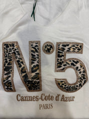 Pull Blanc N°5 Léopard