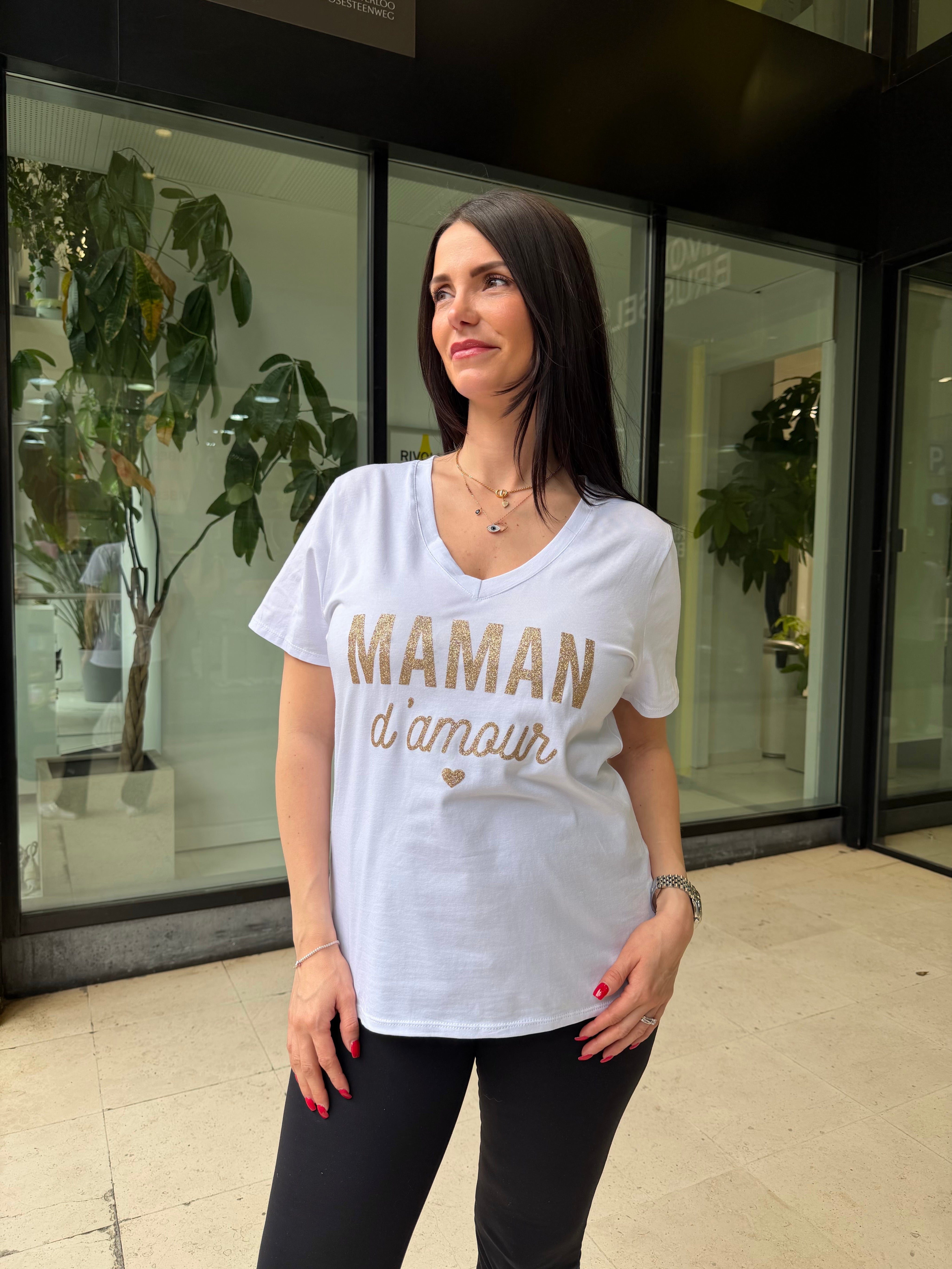 T-shirt « maman d’amour » or