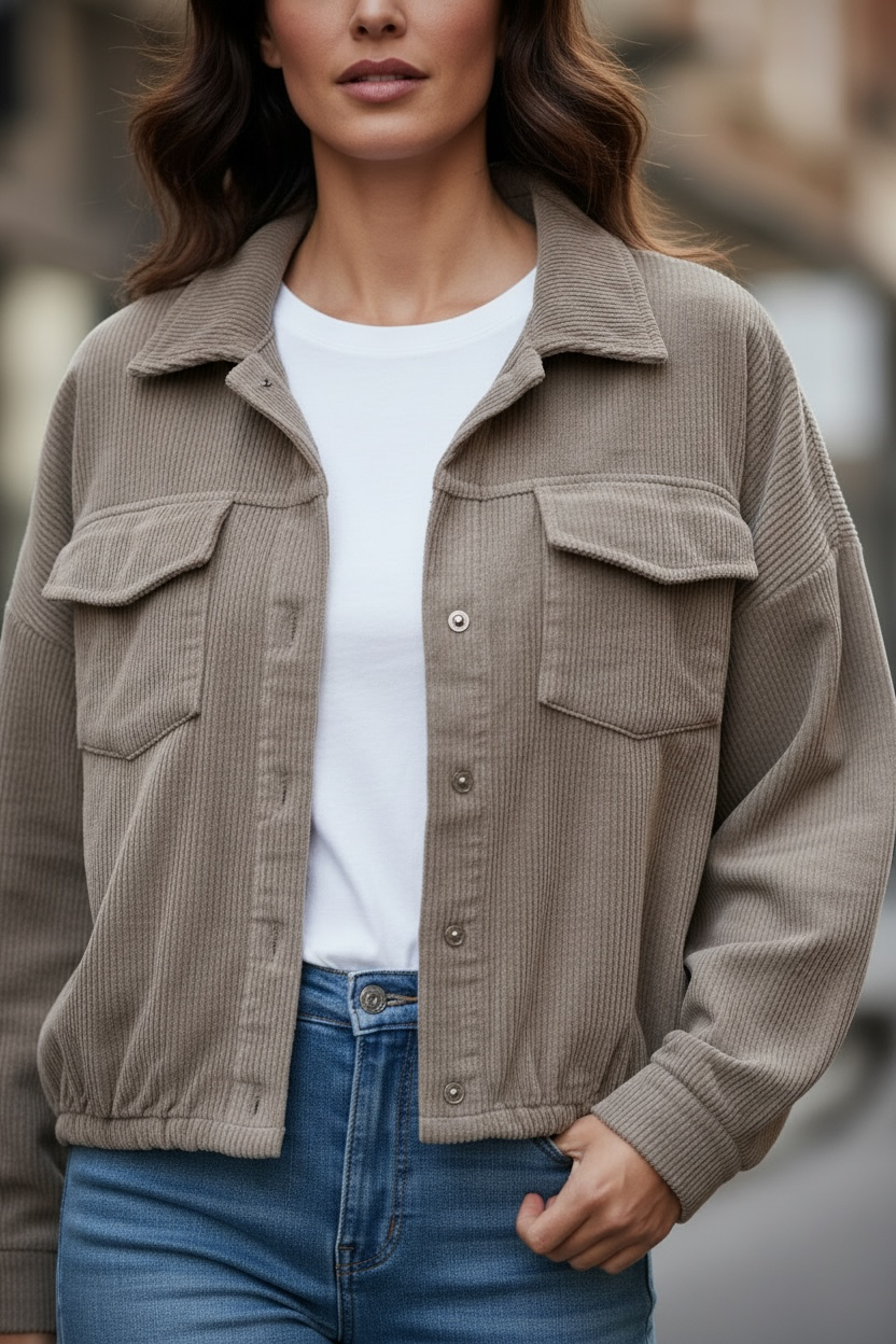 Veste velours - taupe